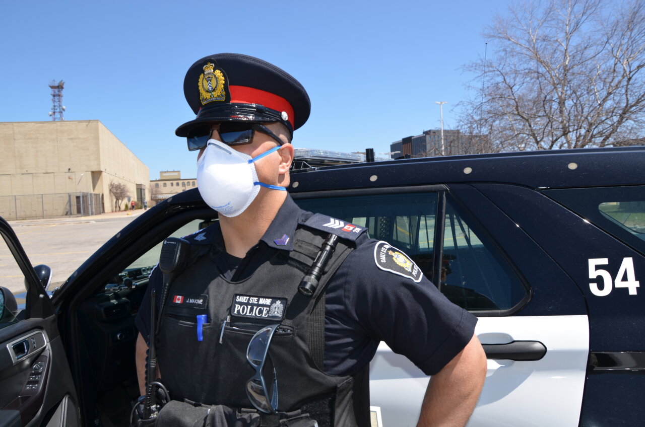 Officer with a mask