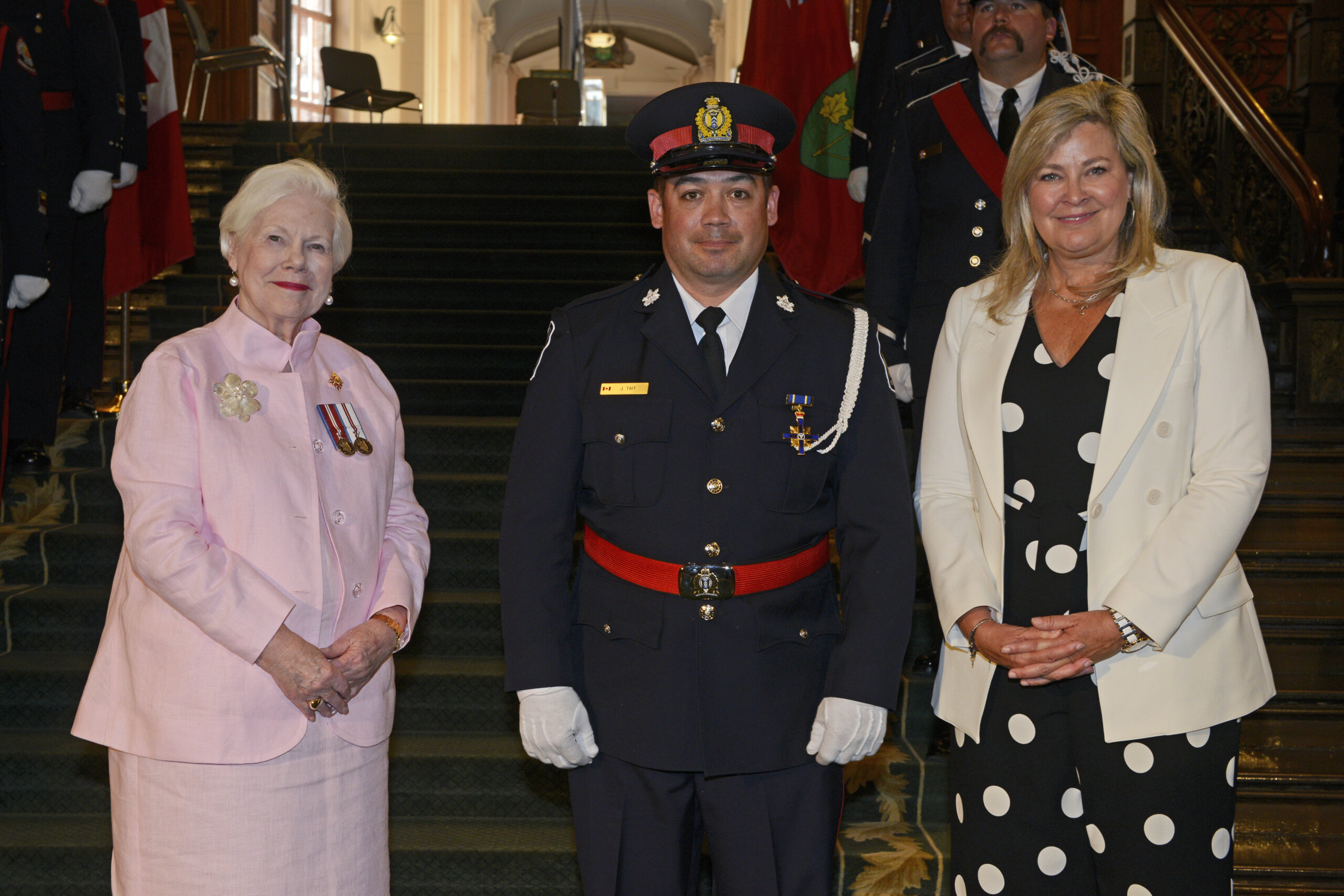 Left to right: The Honourable Elizabeth Dowdeswell, Constable Jeff Tait, and Christine Hogarth, Ontario’s Parliamentary Assistant to the Solicitor General